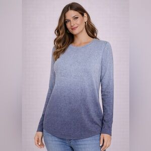 Lucky Brand Blue Ombré Knit Top